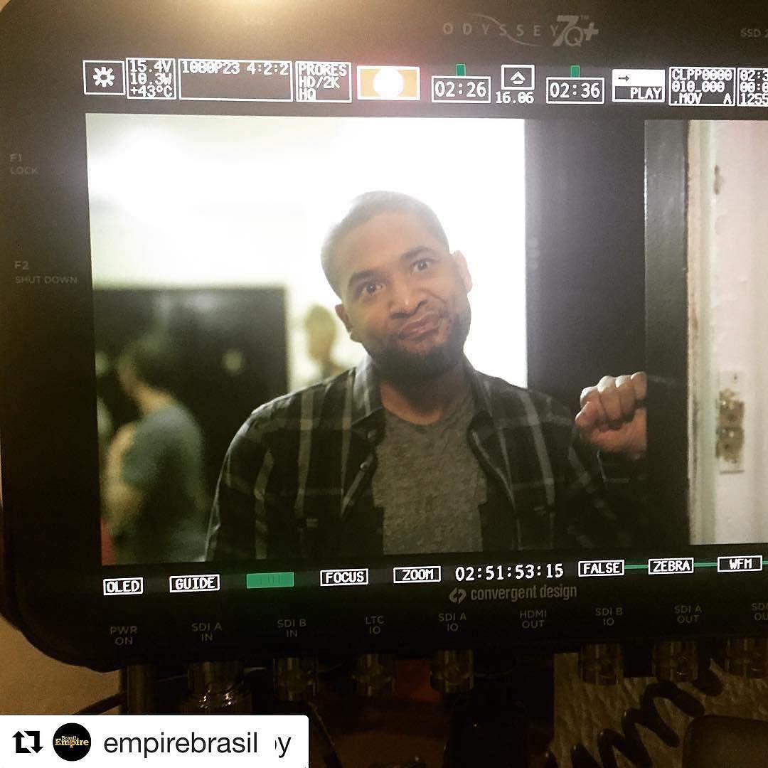 Jussie Smollett Behind The Scenes Making a Funny Face