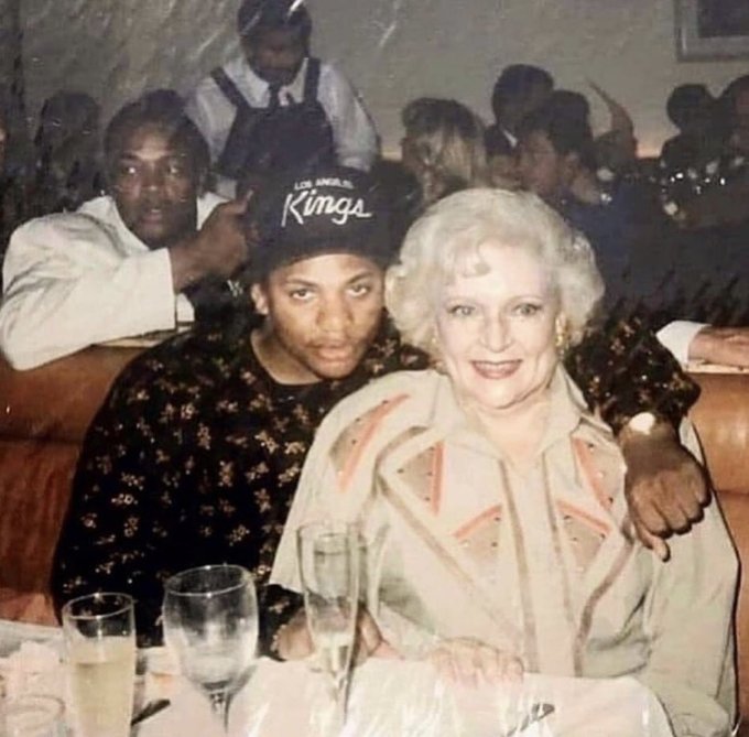 Eazy-E With Betty White, Dr. Dre Photobombing